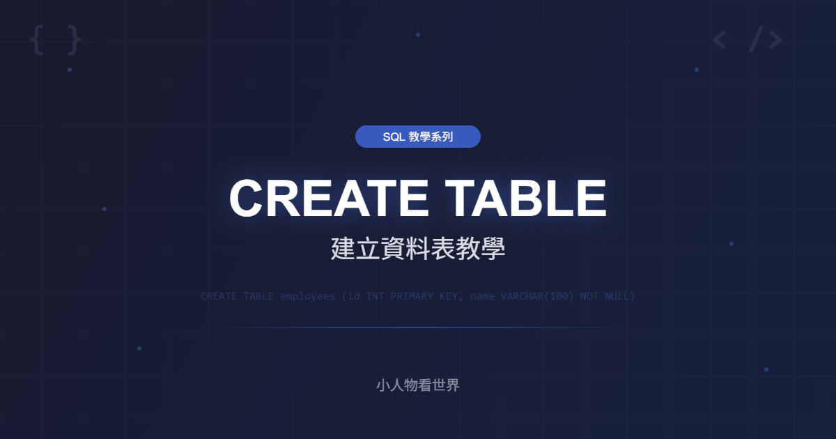 CREATE TABLE
