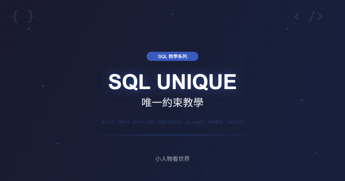 SQL UNIQUE